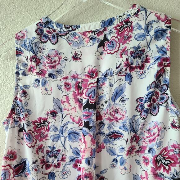 Adrianna Papell Floral Pullover Blouse SZ Small Office Work‎ Career Travel - Picture 7 of 10